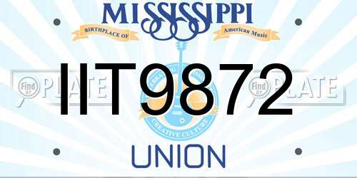 IIT9872 Mississippi License Plate