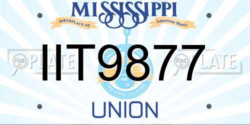 IIT9877 Mississippi License Plate