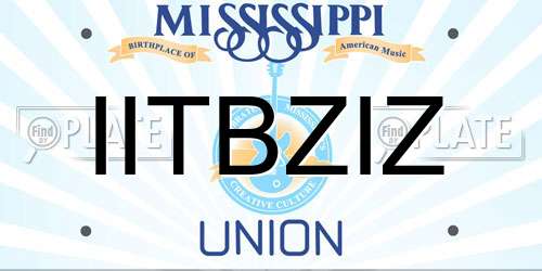 IITBZIZ Mississippi License Plate