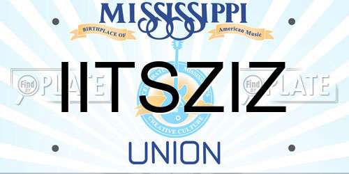 IITSZIZ Mississippi License Plate