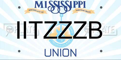 IITZZZB Mississippi License Plate