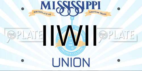 IIWII Mississippi License Plate