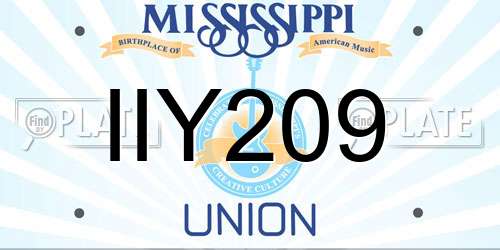 IIY209 Mississippi License Plate
