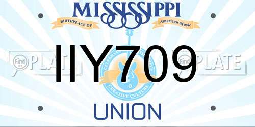 IIY709 Mississippi License Plate