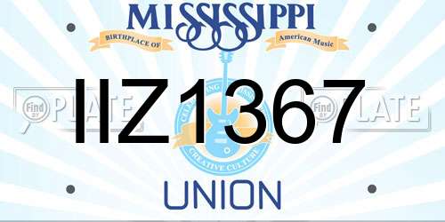 IIZ1367 Mississippi License Plate