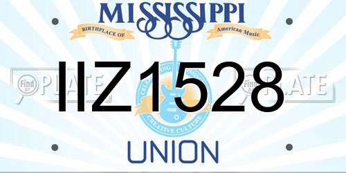 IIZ1528 Mississippi License Plate