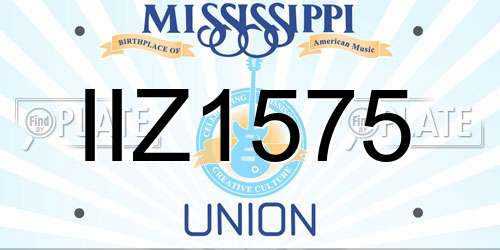 IIZ1575 Mississippi License Plate