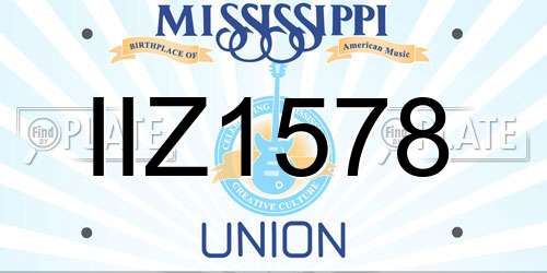IIZ1578 Mississippi License Plate