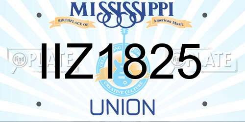 IIZ1825 Mississippi License Plate
