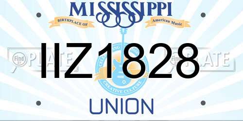IIZ1828 Mississippi License Plate