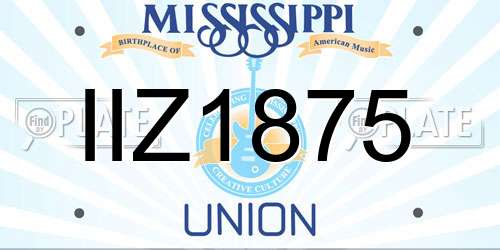 IIZ1875 Mississippi License Plate