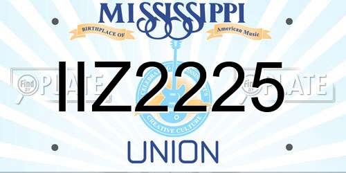 IIZ2225 Mississippi License Plate