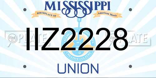 IIZ2228 Mississippi License Plate