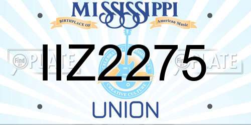 IIZ2275 Mississippi License Plate