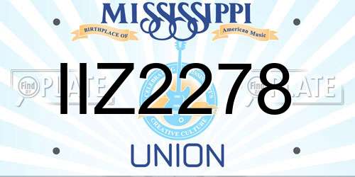 IIZ2278 Mississippi License Plate