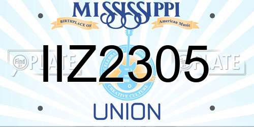 IIZ2305 Mississippi License Plate