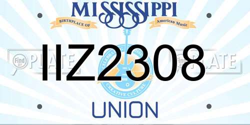 IIZ2308 Mississippi License Plate