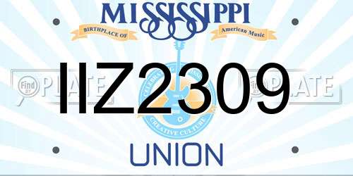 IIZ2309 Mississippi License Plate