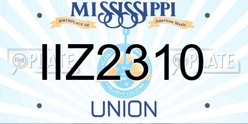 IIZ2310 Mississippi License Plate