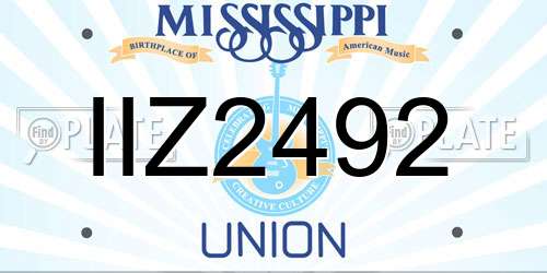 IIZ2492 Mississippi License Plate