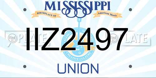 IIZ2497 Mississippi License Plate