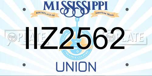 IIZ2562 Mississippi License Plate