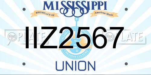 IIZ2567 Mississippi License Plate