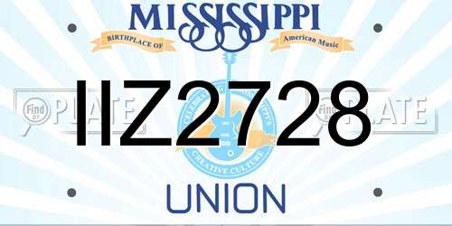 IIZ2728 Mississippi License Plate