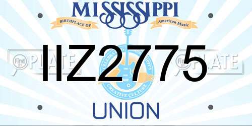 IIZ2775 Mississippi License Plate