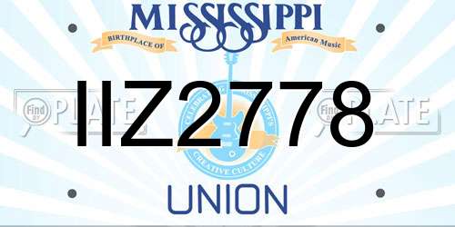 IIZ2778 Mississippi License Plate