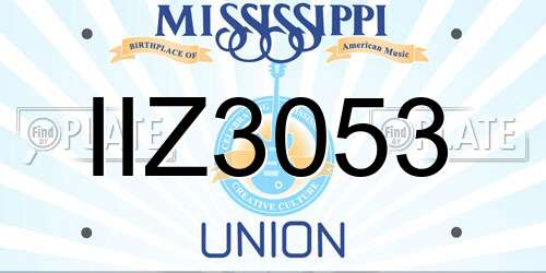 IIZ3053 Mississippi License Plate