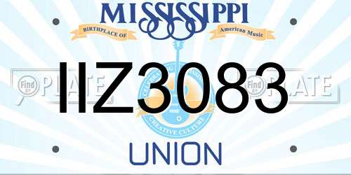 IIZ3083 Mississippi License Plate