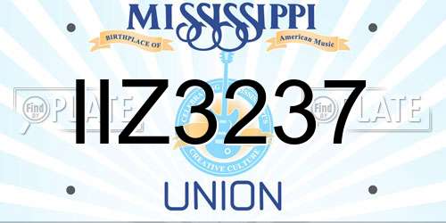 IIZ3237 Mississippi License Plate