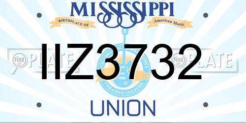 IIZ3732 Mississippi License Plate