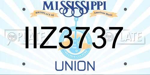 IIZ3737 Mississippi License Plate