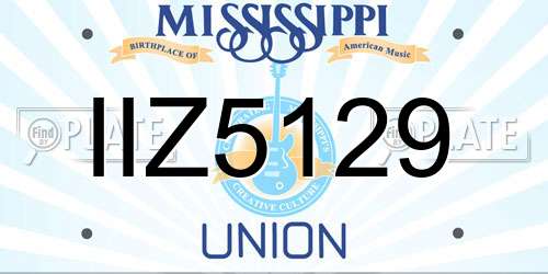 IIZ5129 Mississippi License Plate