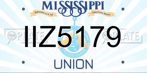 IIZ5179 Mississippi License Plate