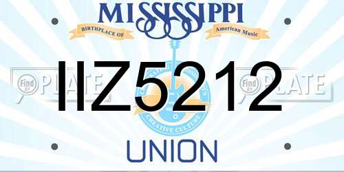 IIZ5212 Mississippi License Plate