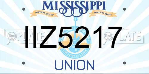 IIZ5217 Mississippi License Plate