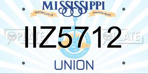 IIZ5712 Mississippi License Plate