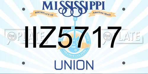 IIZ5717 Mississippi License Plate