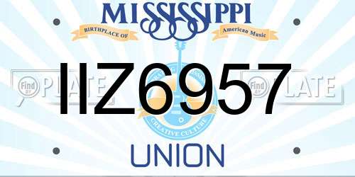 IIZ6957 Mississippi License Plate
