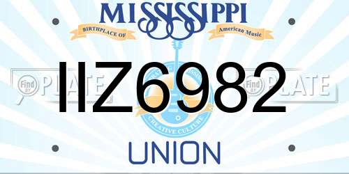 IIZ6982 Mississippi License Plate