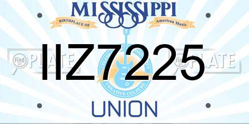 IIZ7225 Mississippi License Plate