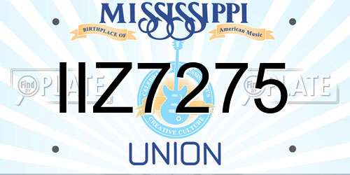 IIZ7275 Mississippi License Plate