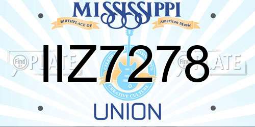 IIZ7278 Mississippi License Plate