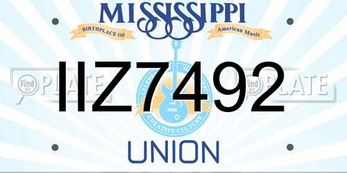 IIZ7492 Mississippi License Plate