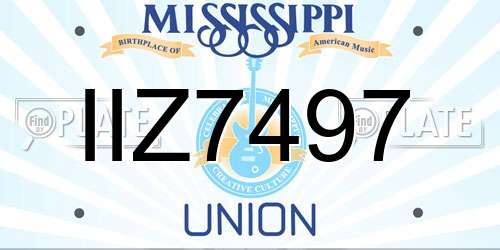 IIZ7497 Mississippi License Plate