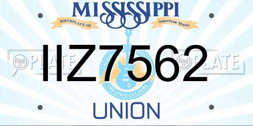 IIZ7562 Mississippi License Plate