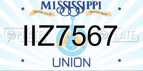 IIZ7567 Mississippi License Plate